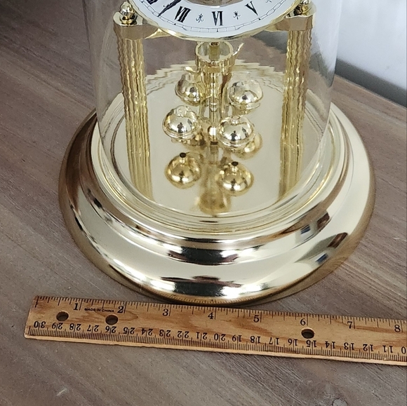 ⏰ Chronos Gold Glass Dome Anniversary Mantel Clock – Rotating Pendulum, Elegant - Picture 15 of 15